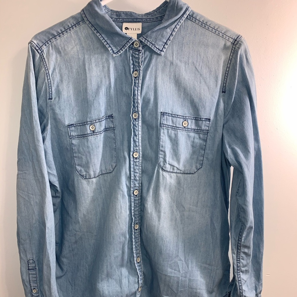 Denim button up flannel